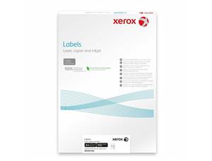 Etikett Xerox for laser og ink-jet 105 x 37 mm. 16 etiketter pr ark (100) 